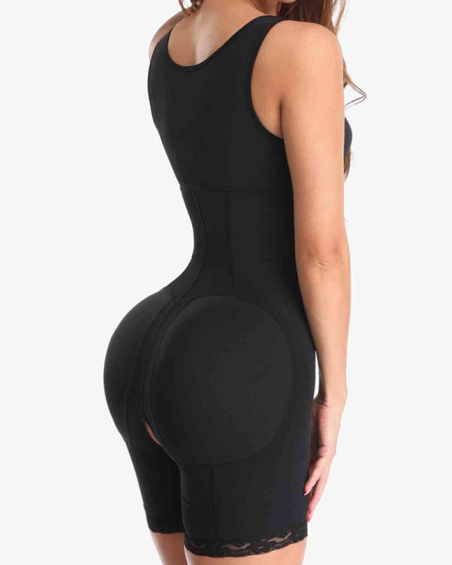 Full Size Zip-Up Lace Detail Shapewear