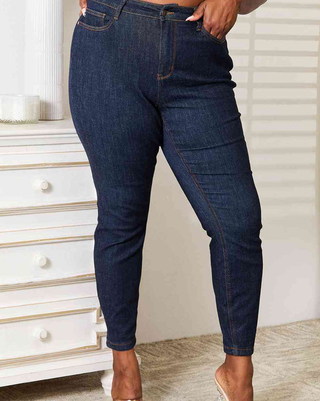 Judy Blue Full Size High Waist Pocket Embroidered Skinny Jeans