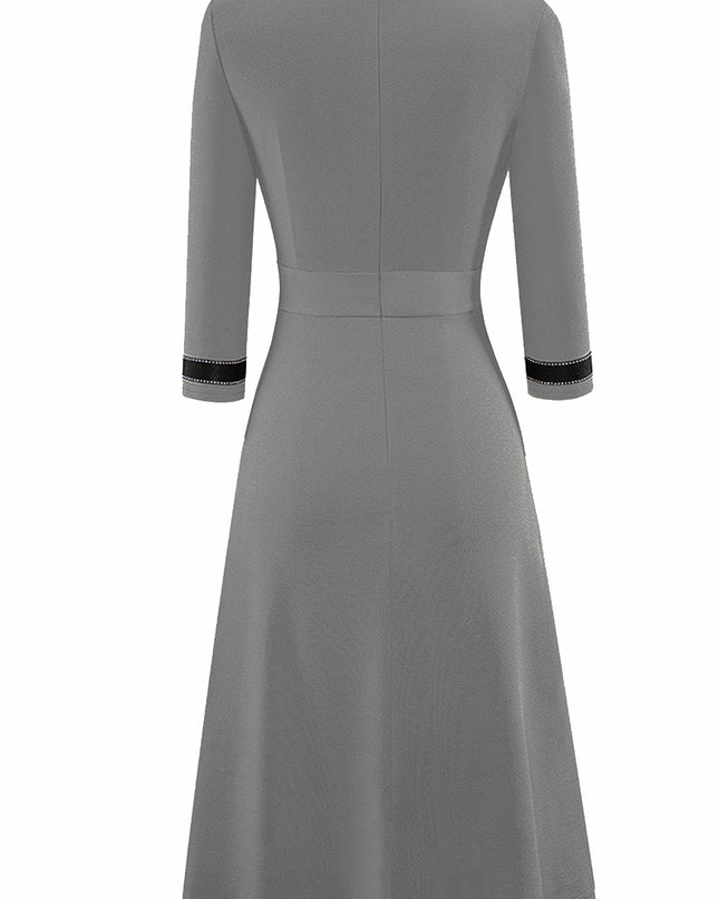 Round Neck Three-Quater Sleeve Dress