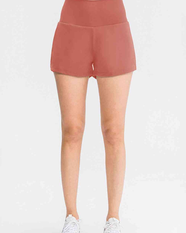Wide Waistband Sports Shorts with Pockets