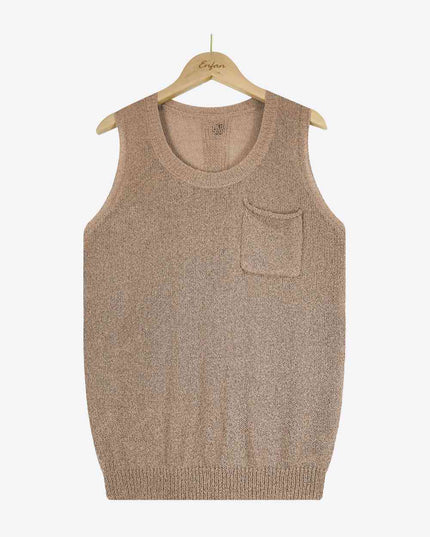 Buttoned Pocket Knit Tank