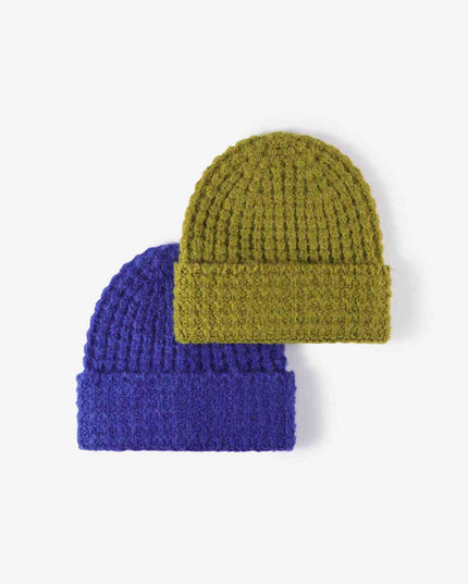 Waffle-Knit Cuff Beanie