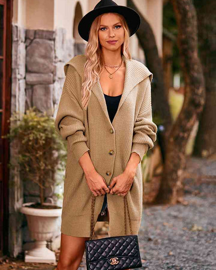 Dropped Shoulder Long Sleeve Cardigan