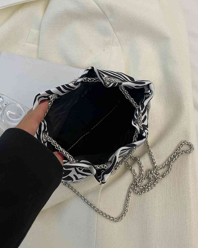 Animal Print Nylon Bucket Bag