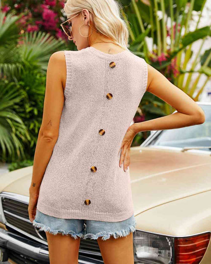 Buttoned Pocket Knit Tank
