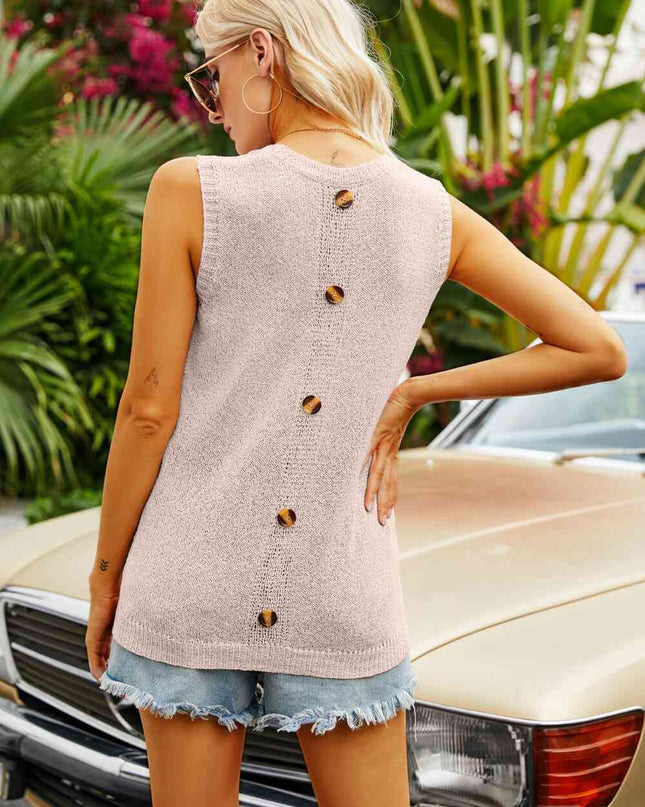 Buttoned Pocket Knit Tank