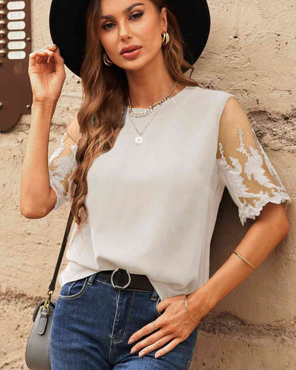 Half Sleeve Round Neck Blouse