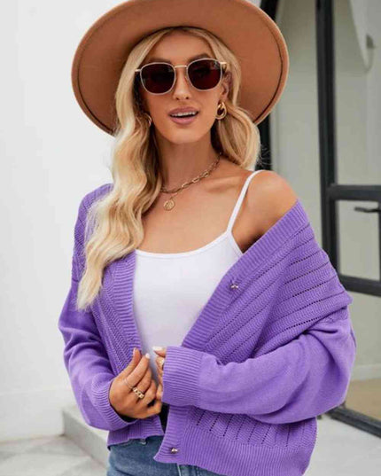 V-Neck Button Down Cardigan