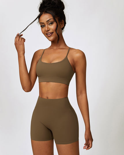 Sport Bra and Wide Waistband Shorts Set