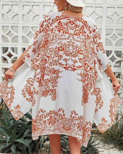 Floral Side Slit Cover Up