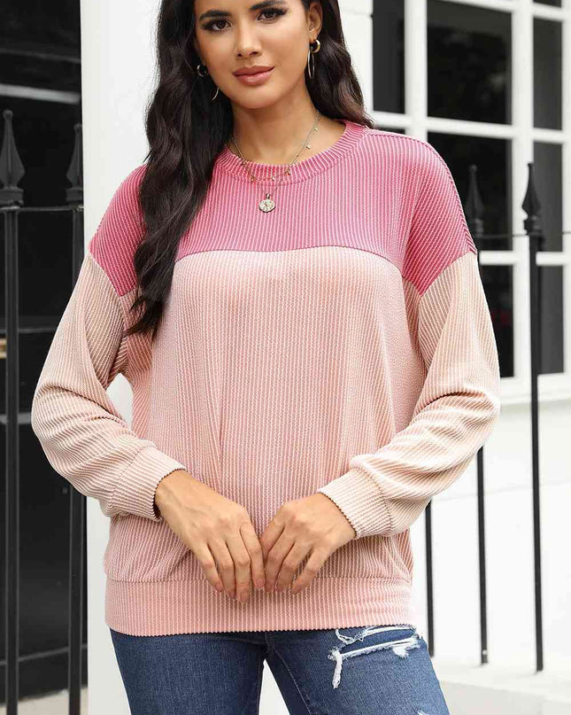 Color Block Dropped Shoulder T-Shirt