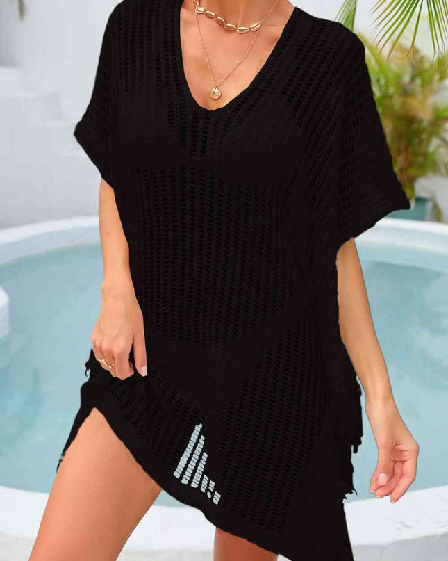 Fringe Trim Openwork Cover Up