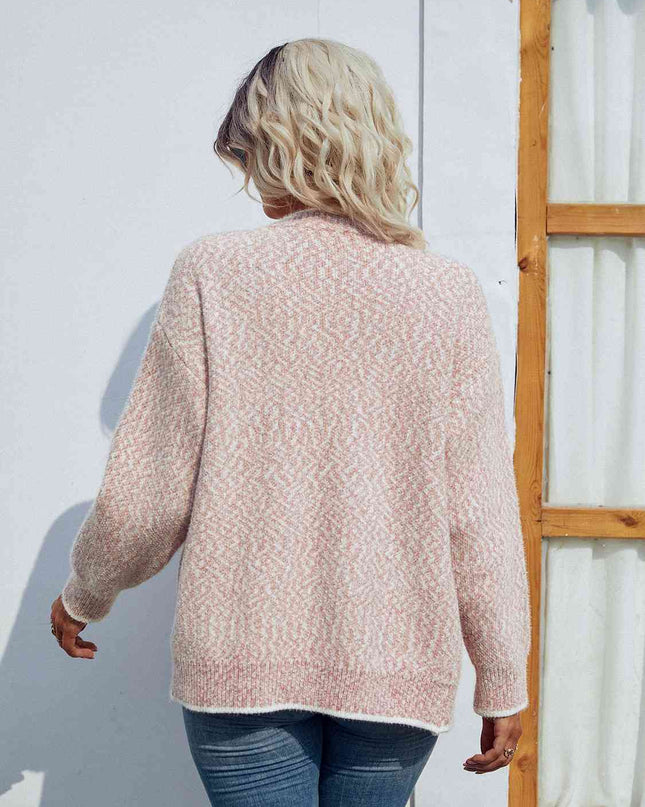 Button Down V-Neck Cardigan with Pockets