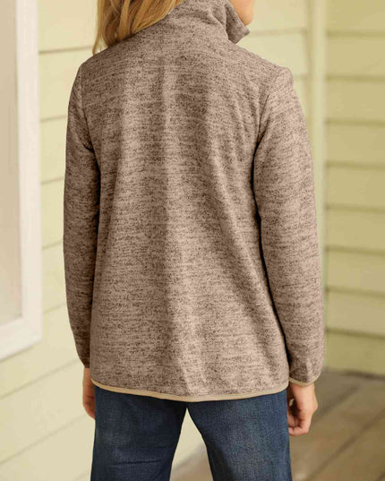 Kids Quarter-Zip Collar Sweatshirt with Kangaroo Pocket