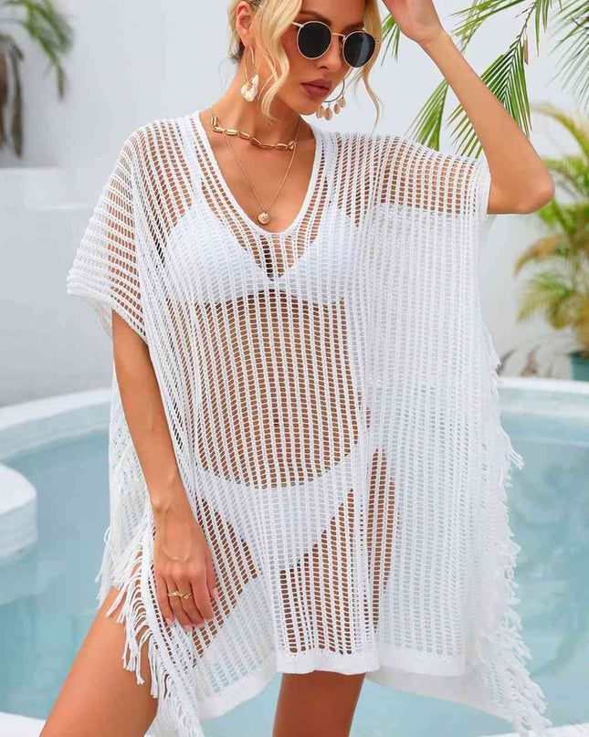Fringe Trim Openwork Cover Up