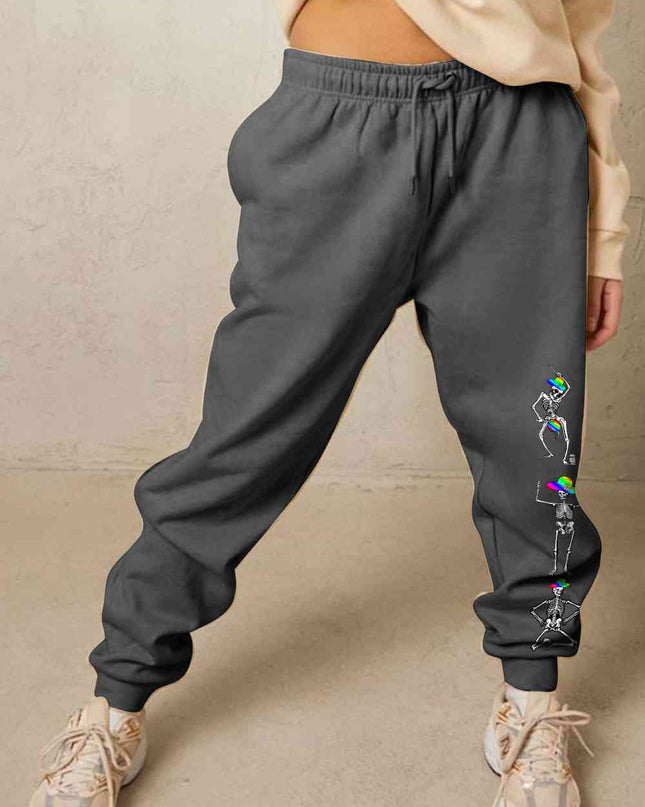 Simply Love Full Size SKELETON Graphic Sweatpants
