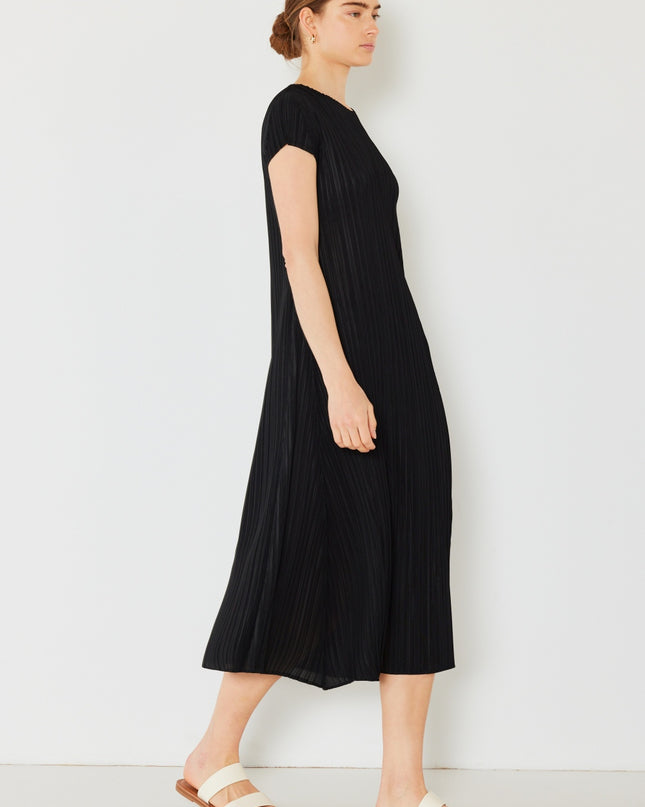Marina West Swim Pleated Cap Sleeve A-Line Dress