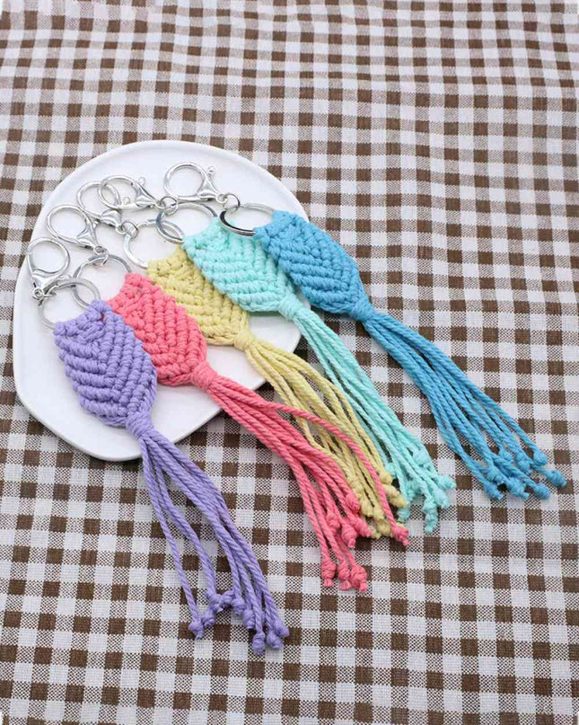 Assorted 4-Pack Handmade Fringe Keychain