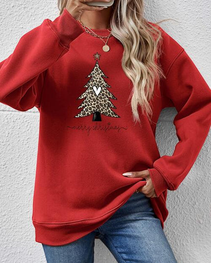Christmas Tree Graphic Long Sleeve Sweatshirt