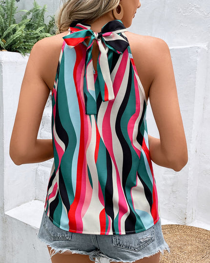 Multicolored Grecian Neck Tank