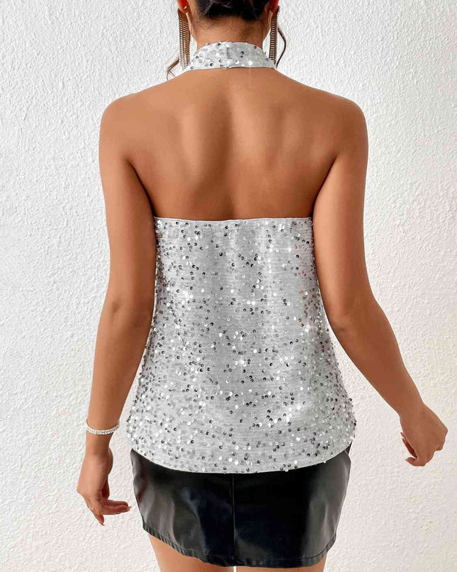 Sequin Halter Neck Tank