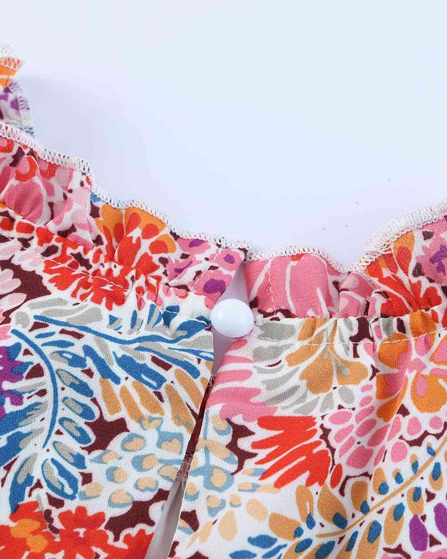 Floral Mock Neck Tank Top