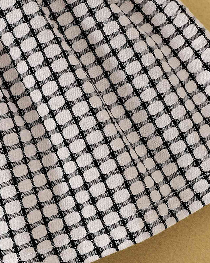 Plaid Bow Detail Round Neck Dress