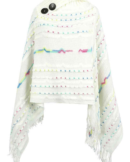 Cloak Sleeve Fringe Detail Poncho