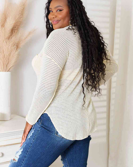 Culture Code Full Size Scoop Neck Patch Pocket Top