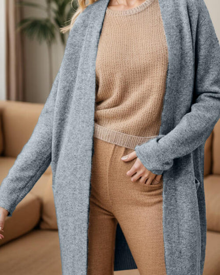 Open Front Long Sleeve Cardigan