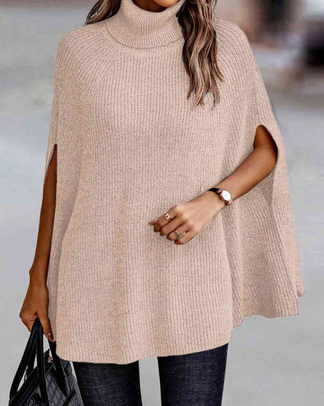 Turtleneck Dolman Sleeve Poncho