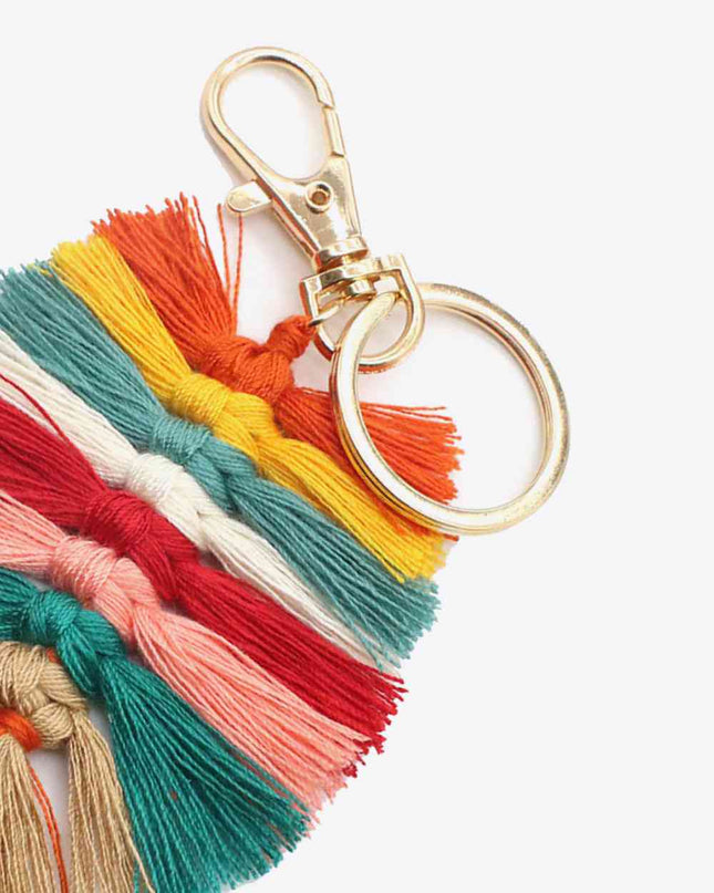 Assorted 4-Pack Leaf Shape Fringe Keychain