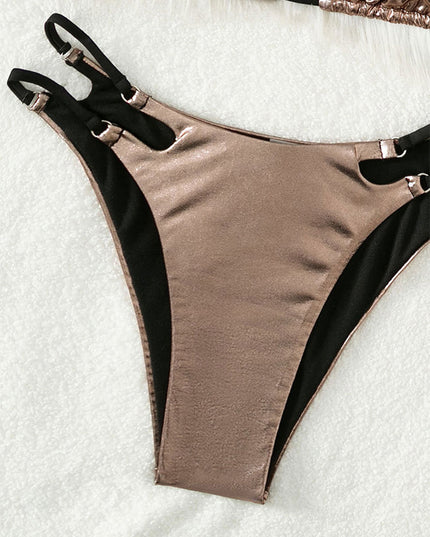 Tied Halter Neck Two-Piece Bikini Set