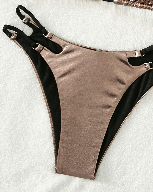 Tied Halter Neck Two-Piece Bikini Set
