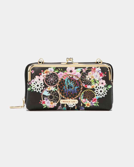 Nicole Lee USA Signature Kiss Lock Crossbody Wallet