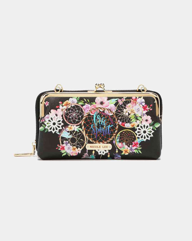 Nicole Lee USA Signature Kiss Lock Crossbody Wallet