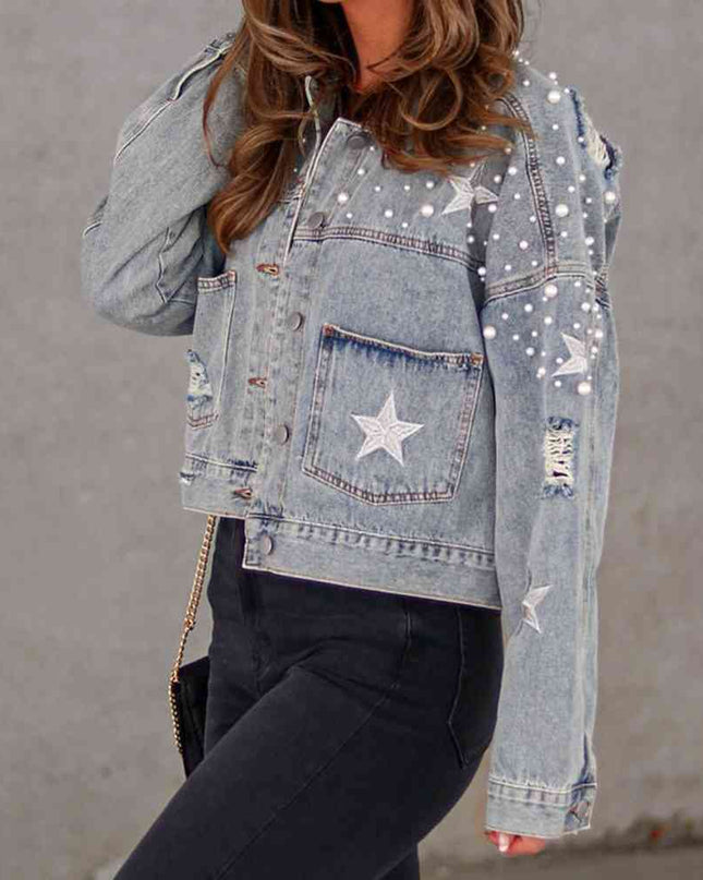 Bead Detail Denim Jacket