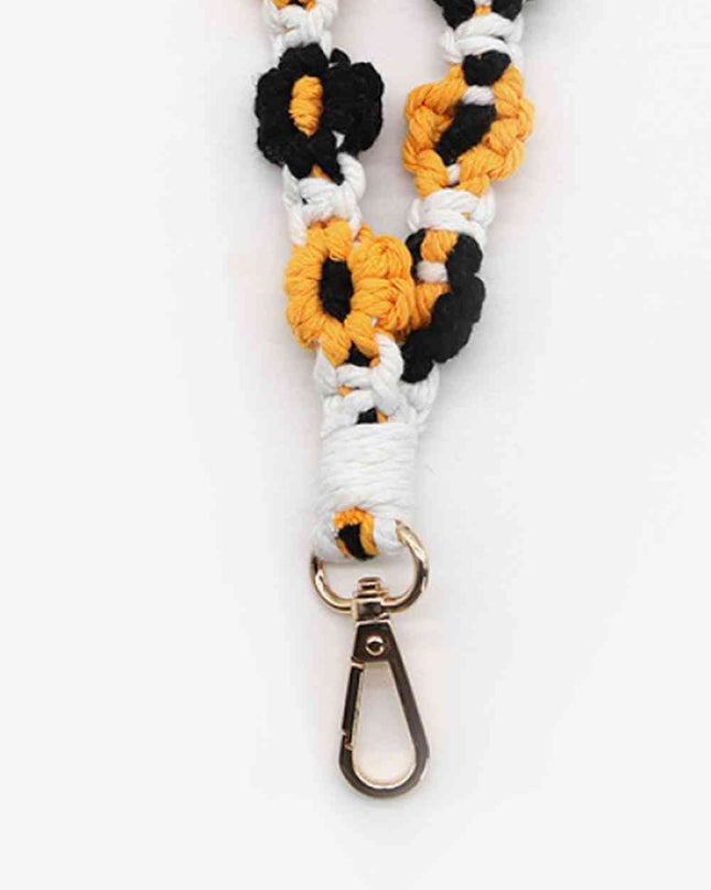 Assorted 4-Piece Macrame Flower Keychain