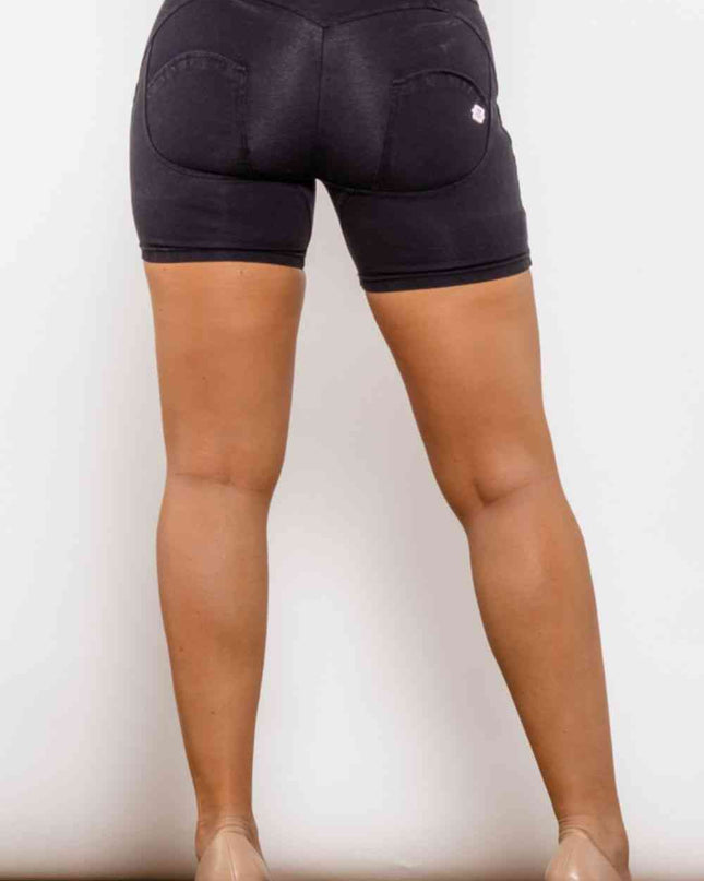 Full Size Buttoned Skinny Denim Shorts