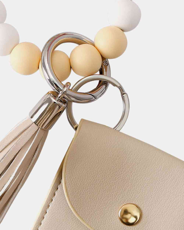 Bead Wristlet Key Chain with Wallet