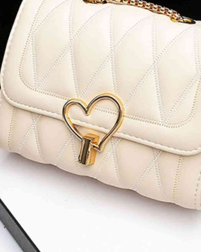 Heart Buckle PU Leather Crossbody Bag