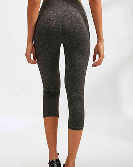Slim Fit Wide Waistband Active Leggings with Pockets
