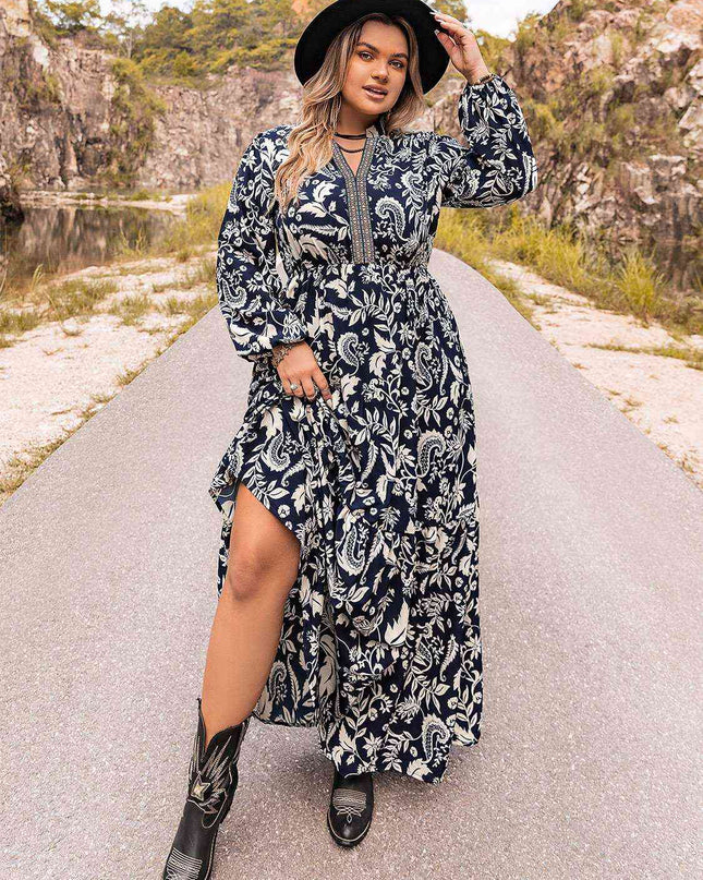 Plus Size Long Sleeve Maxi Dress