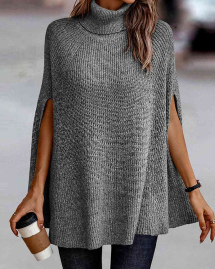 Turtleneck Dolman Sleeve Poncho