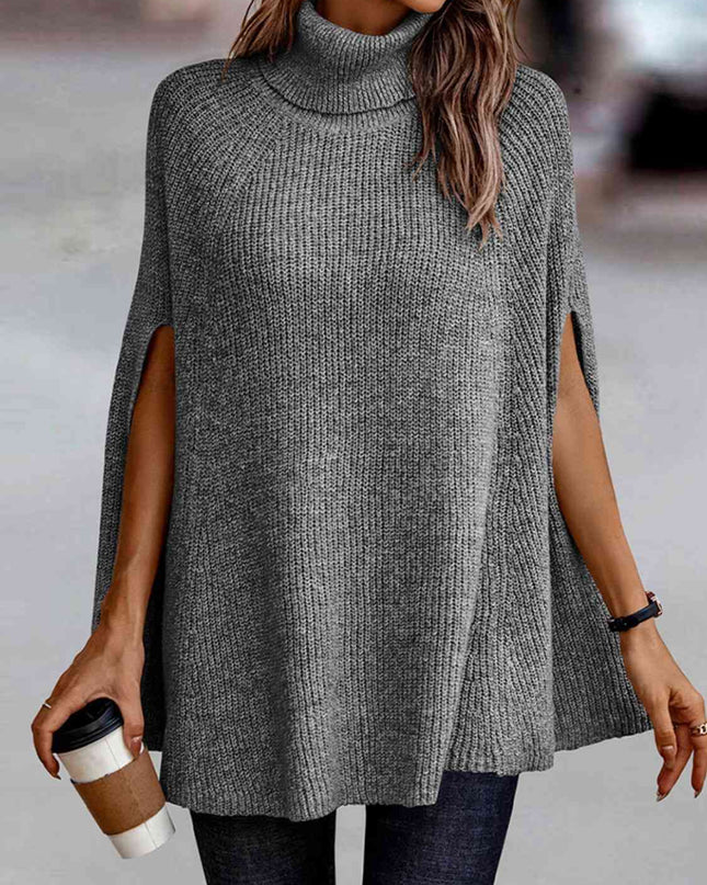 Turtleneck Dolman Sleeve Poncho