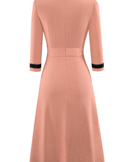 Round Neck Three-Quater Sleeve Dress