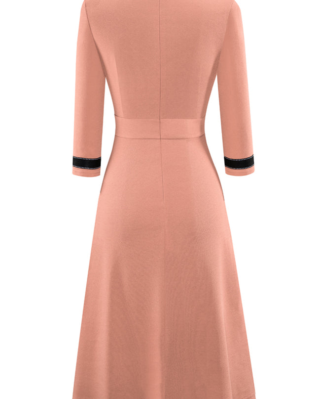 Round Neck Three-Quater Sleeve Dress