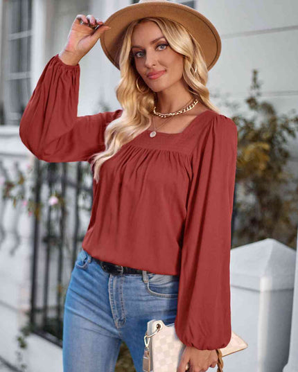 Square Neck Puff Sleeve Top