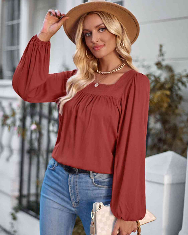 Square Neck Puff Sleeve Top