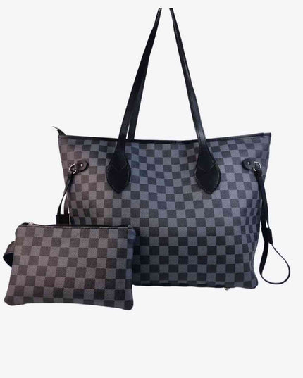 Checkered PVC Two-Piece Bag Set